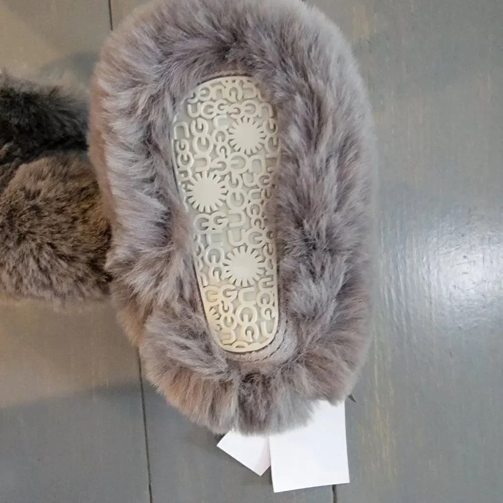 UGG Kid's Gray Jesse Bow II Fluff Bootie Size XS (0-6)